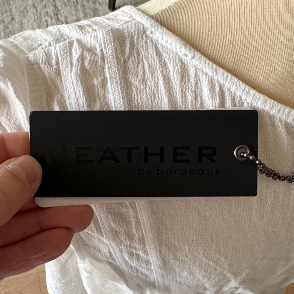 Bordeaux White Maxi Dress with Ruffle Sleeves - Picture 2 of 15